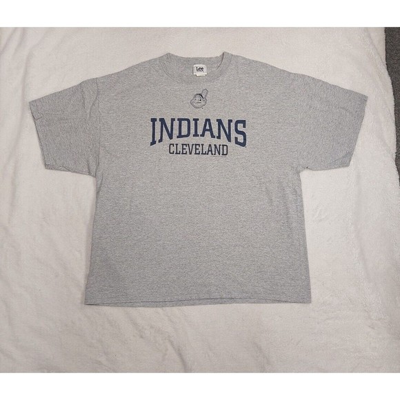 Vtg Y2K Cleveland Indians Gray T-Shirt  Lee Sport Chief Wahoo Men's Size XL - Picture 1 of 7